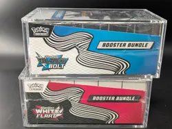 2x Pokemon SV10.5 Black Bolt White Flare Sealed Booster Bundle Display W/Acrylic - Image 4