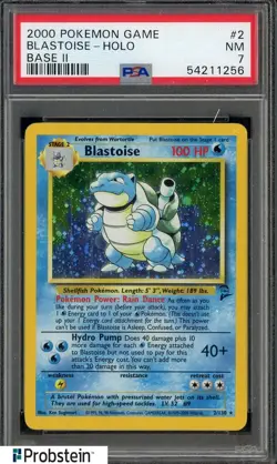2000 Pokemon Game Base II #2 Blastoise Holo PSA 7 NM - Image 1
