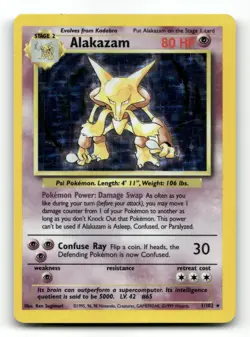 Alakazam 1/102 - Base Set Unlimited - Pokemon Card LP - Image 1