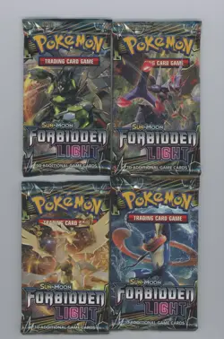 Lot of (4) Pokemon TCG Sun & Moon Forbidden Light Booster Pack Sealed - Image 1