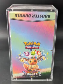 Pokemon SV8.5 Prismatic Evolutions Sealed Booster Bundle Display W/Acrylic Case - Image 1