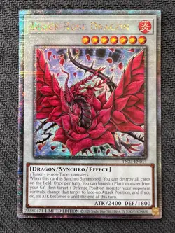 Yugioh Black Rose Dragon Limited Ed Quarter Century Secret TN23-EN014 LP damage - Image 1