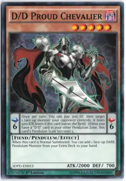 Yugioh - D/D Proud Chevalier SDPD-EN015 1st Edition - Structure Deck: Pendulum D - Image 1