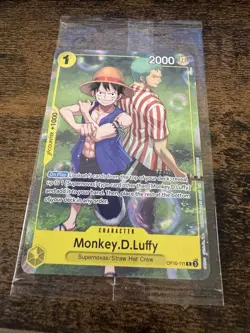 One Piece OP10-111 Monkey.D.Luffy Learn To Play Set Sail Event Promo NM - Image 1