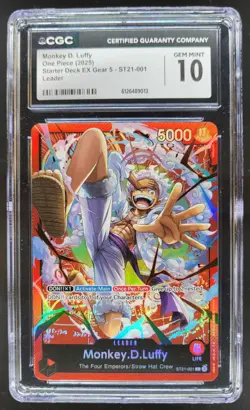 2025 ONE PIECE MONKEY D. LUFFY LEADER ST21-001 CGC 10 A PT - Image 1