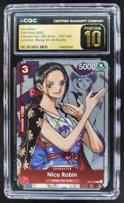 2022 ONE PIECE NICO ROBIN 25TH ANNIV MANGA ALT ART ST01-008 CGC 10 PRISTINE A PT - Image 1