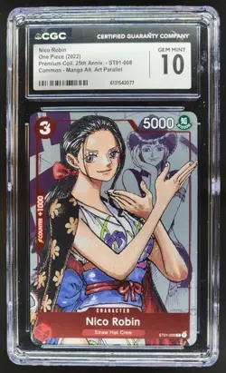 2022 ONE PIECE NICO ROBIN 25TH ANNIV. MANGA ALT ART ST01-008 CGC 10 A PT - Image 1