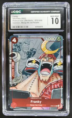 2022 ONE PIECE FRANKY 25TH MANGA ALT ART ST01-010 CGC 10 A PT - Image 1