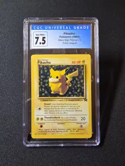Pokemon TCG 1999 Pikachu 1 WOTC Black Star Promo Card Graded CGC 7.5 - Image 1