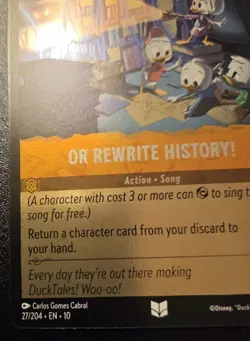 Or Rewrite History! 27/204 Cold Foil Uncommon Whispers In The Well Lorcana TCG - Image 4