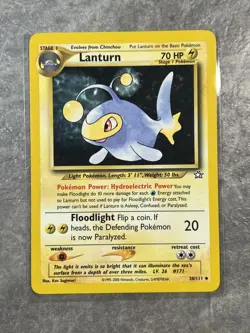Lanturn 38/111 Pokemon TCG Neo Genesis Vintage WOTC Card Regular (Light Play) 2 - Image 1