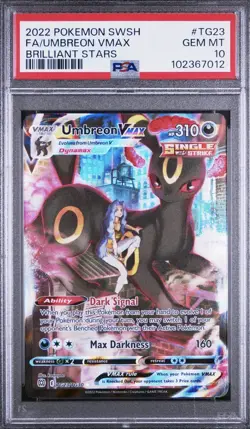 PSA 10 Umbreon VMAX TG23/TG30 Brilliant Stars FA Pokemon Card Trainer Gallery - Image 1