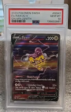 2023 POKEMON SWORD & SHIELD CROWN ZENITH #GG41 FULL ART/RAIKOU V PSA 10 - Image 2