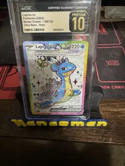 Pokemon Lapras EX Stellar Crown Ultra Rare Card 158/142 Sv07 Cgc Pristine - Image 1