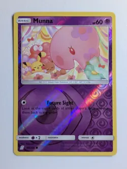 Near Mint 2019 Pokemon Sun & Moon Unified Minds Munna 88/236 Reverse Holo - Image 1