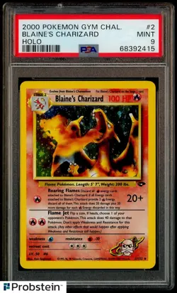 2000 Pokemon Gym Challenge #2 Blaine's Charizard PSA 9 MINT - Image 1