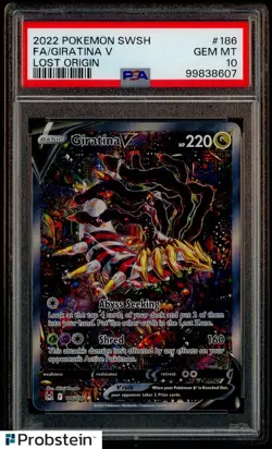 2022 Pokemon SWSH Lost Origin #186 FA Giratina V PSA 10 GEM MINT - Image 1