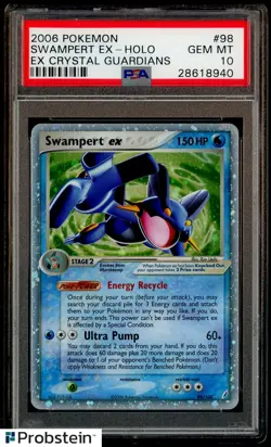 2006 Pokemon EX Crystal Guardians #98 Swampert EX Holo PSA 10 GEM MINT - Image 1