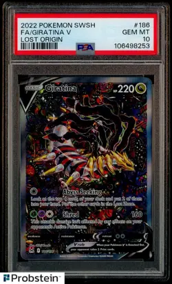 2022 Pokemon SWSH Lost Origin #186 FA Giratina V PSA 10 GEM MINT - Image 1