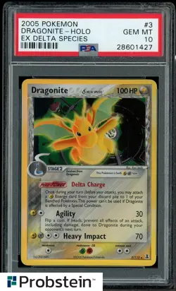 2005 Pokemon Ex Delta Species #3 Dragonite Holo PSA 10 GEM MINT - Image 1