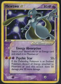 2006 Pokemon Gold Star Ex Holon Phantoms #103 Mewtwo Holo - Image 1