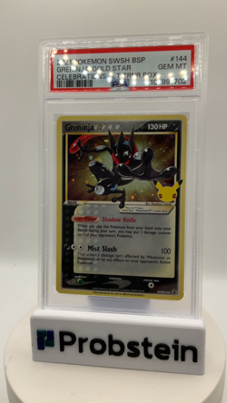 2021 Pokemon SWSH BSP Celebrations ETB #144 Greninja Gold Star PSA 10 - Image 2