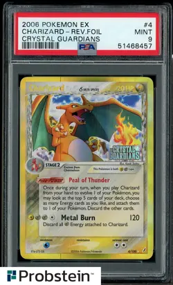 2006 Pokemon Ex Crystal Guardians #4 Charizard Reverse Foil PSA 9 MINT - Image 1