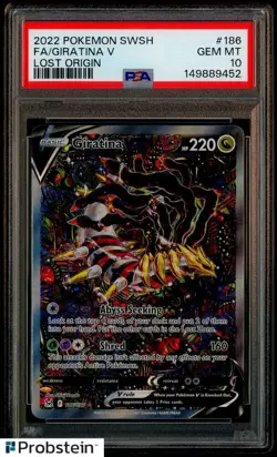 2022 POKEMON SWSH LOST ORIGIN #186 GIRATINA V FA FULL ART PSA 10 GEM MINT - Image 1