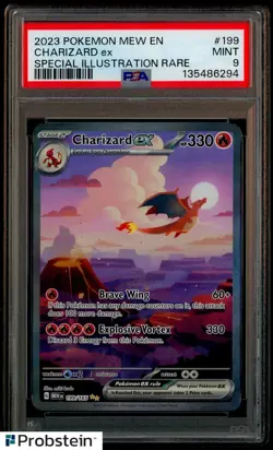 2023 Pokemon Mew En Special Illustration Rare #199 Charizard ex PSA 9 MINT - Image 1