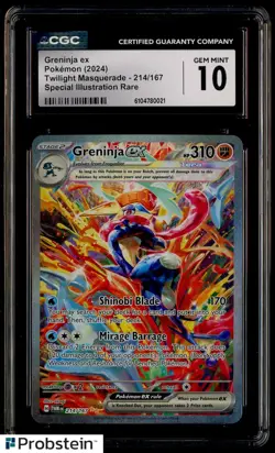 2024 Pokemon TWM En Special Illustration Rare #214 Greninja Ex CGC 10 GEM MINT - Image 1