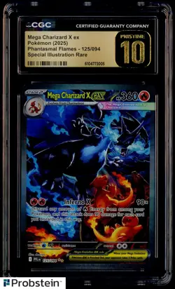 2025 Pokemon Phantasmal Flames #125/094 Mega Charizard Ex SIR CGC 10 PRISTINE - Image 1