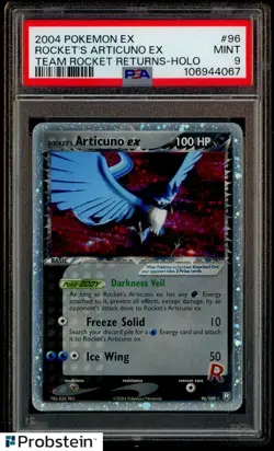2004 Pokemon EX Team Rocket Returns #96 Rocket's Articuno ex Holo PSA 9 MINT - Image 1