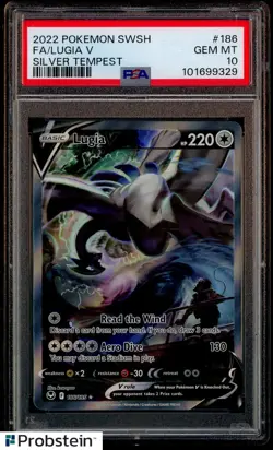 2022 Pokemon SWSH Silver Tempest #186 FA Lugia V PSA 10 GEM MINT - Image 1