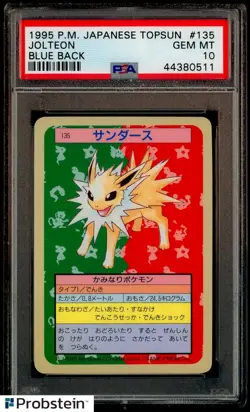 1995 Pokemon Japanese Topsun Blue Back #135 Jolteon PSA 10 GEM MINT - Image 1