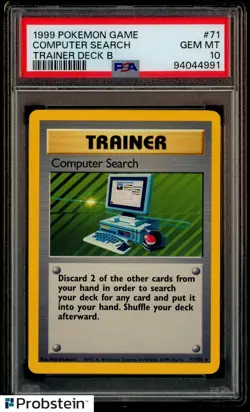1999 Pokemon Game Trainer Deck B #71 Computer Search PSA 10 GEM MINT - Image 1