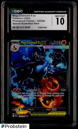 2025 Pokemon PFL EN Special Illustration Rare #125 Mega Charizard X ex CGC 10 - Image 1