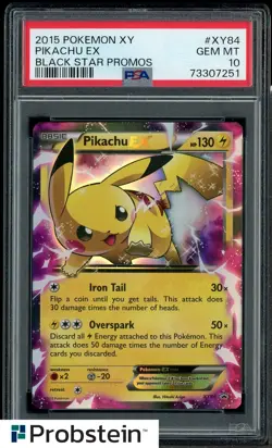 2015 Pokemon XY Black Star Promos #XY84 Pikachu Ex PSA 10 GEM MINT - Image 1