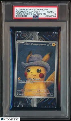 Pokemon Pikachu with Grey Felt hat Van Gogh 085 Graded Sealed Promo PSA 10 - Image 1