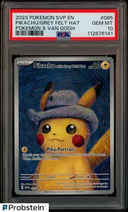 Pokemon Pikachu with Grey Felt Hat Van Gogh 085 Promo PSA 10 Graded GEM MINT - Image 1