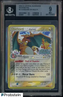 2006 Pokemon Ex Crystal Guardians #4 Charizard Reverse Holo Foil BGS 9 MINT - Image 1