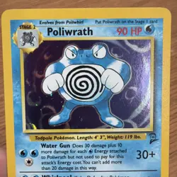 Poliwrath Holo 15/130 Base Set 2 Unlimited Holo Rare Pokemon TCG WOTC LP/NM - Image 2