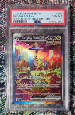 2024 POKEMON TEF EN-TEMPORAL FORCES #208 RAGING BOLT EX PSA 10 - Image 1