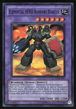 Elemental HERO Rampart Blaster - LCGX-EN047 - Super Rare - Unlimited Yugioh - Image 1