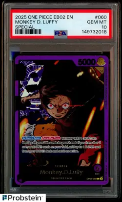 2025 One Piece EB02 Anime 25th EN Special #060 Monkey D. Luffy PSA 10 GEM MINT - Image 1