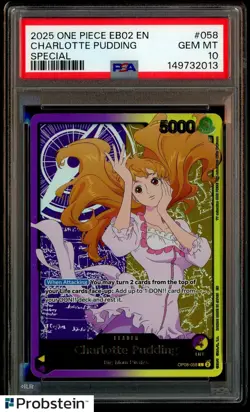 2025 One Piece EB02 Anime 25th EN Special #058 Charlotte Pudding PSA 10 GEM MINT - Image 1