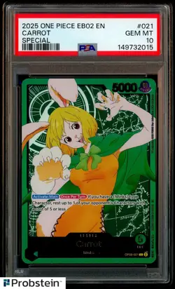 2025 One Piece EB02 Anime 25th EN Special #021 Carot PSA 10 GEM MINT - Image 1