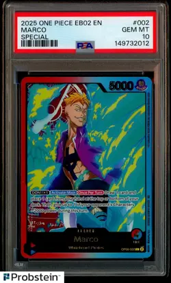 2025 One Piece EB02 Anime 25th EN Special #002 Marco PSA 10 GEM MINT - Image 1