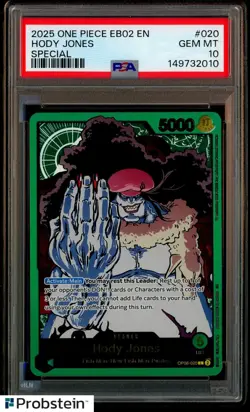 2025 One Piece EB02 Anime 25th EN Special #020 Hody Jones PSA 10 GEM MINT - Image 1