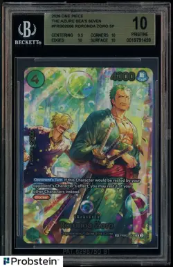 2026 One Piece The Zure Sea's Seven PRB02006 Roronoa Zoro SP BGS 10 PRSITINE - Image 1