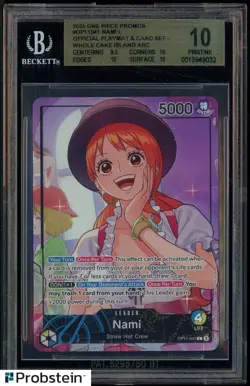 2025 One Piece Promos OP11041 Nami L Whole Cake Island Arc BGS 10 PRISTINE - Image 1